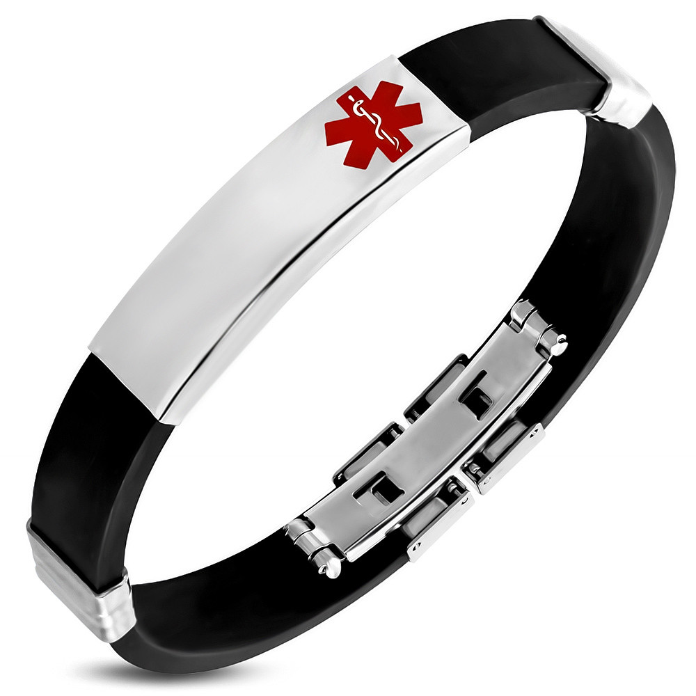 Custom Medical Alert Latex Allergy Awareness Bracelet Stainless Steel Wrist  Cuban Chain for Women Men Personalized ID Nameplate Wristband Medic Allergic  Diagnosis Life Saving Jewelry, 8.66'' - Walmart.com